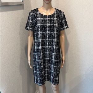 Calvin Klein Black and White Sheath Mini Dress